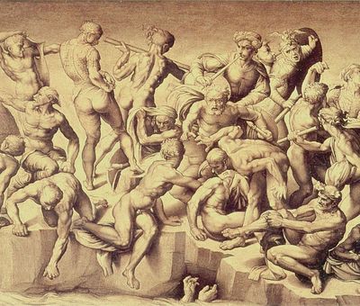 The Battle of Cascina, copy by Aristotile da Sangallo