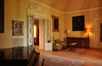 Piano room inside the villa