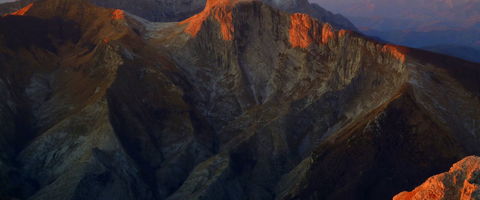 The Apuan Alps at sunset