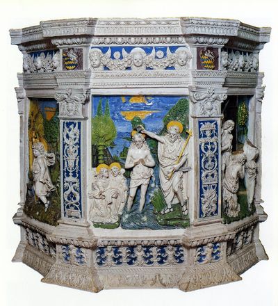 Giovanni della Robbia, Fonte battesimale, 1511. Cerreto Guidi, San Leonardo